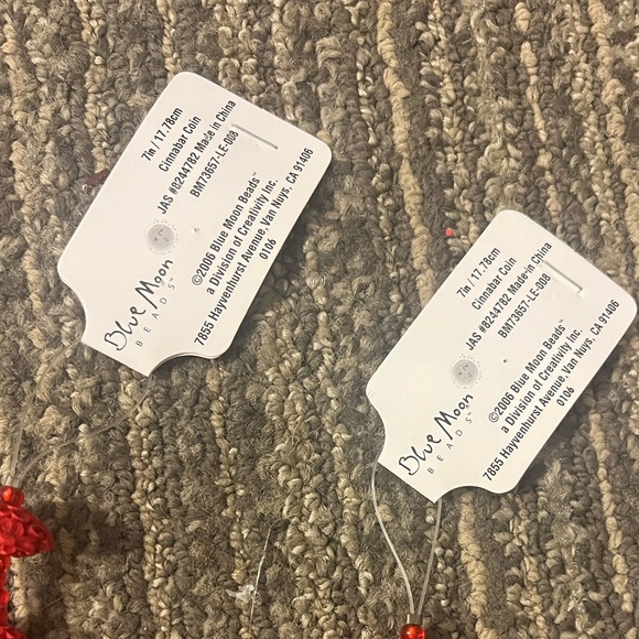 Vibrant Red Beaded Craft String - Picture 2 of 6